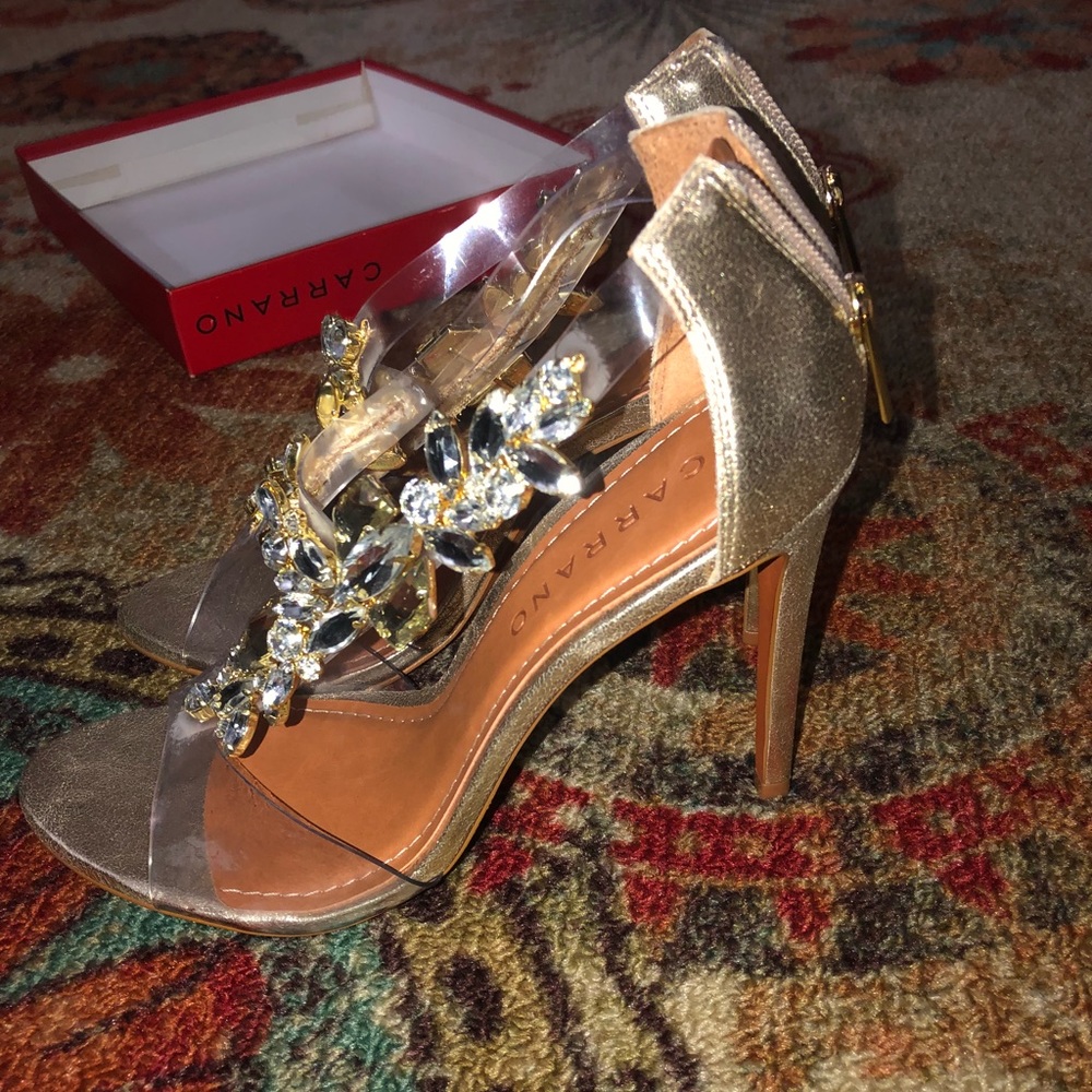 Gold Rhinestone heels